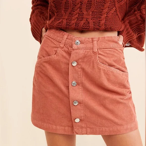 NWT $60 Free People RAY Corduroy Mini Skirt - Picture 7 of 10